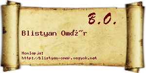 Blistyan Omár névjegykártya