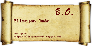 Blistyan Omár névjegykártya